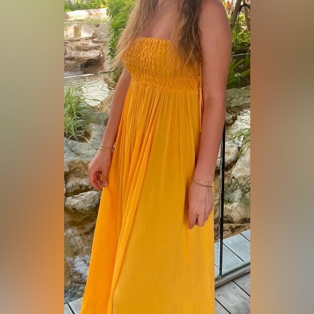 Free People orange maxi dress